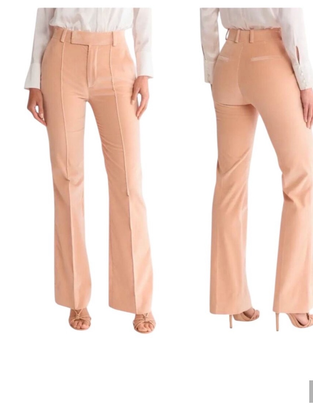 Frame Velvet Peach Straight-Leg Pants Sz 2